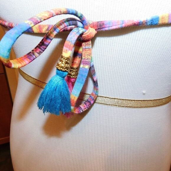 Multicolor Embellished Fringe Swim Tanktini (D9) - Picture 5 of 8